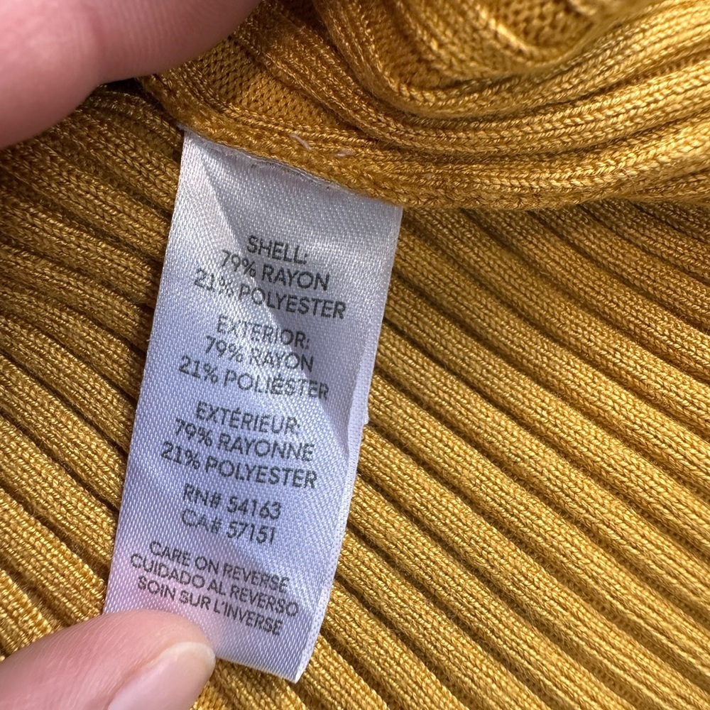 Calvin Klein Yellow Ribbed Button Polo Shirt - Picture 3 of 10